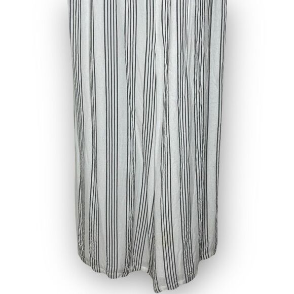 Anthropologie Ali & Jay Jumpsuit Romper Gray White Stripe Smocked Women’s Medium - Picture 5 of 12